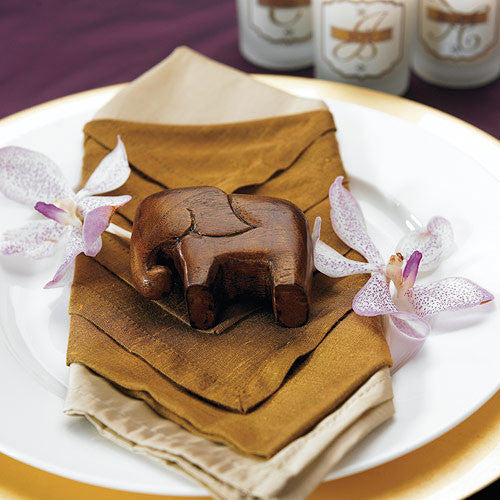 Miniature "Good Luck" Wooden Elephants